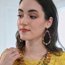 Load image into Gallery viewer, Kantha Luna Drop Hoops