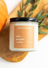 Load image into Gallery viewer, White Pumpkin + Tonka Candle | 12 oz Glass Jar